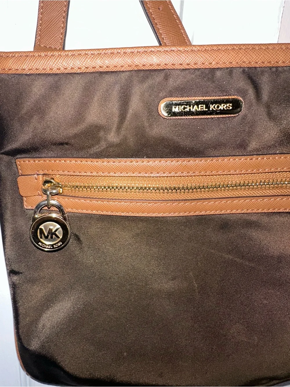 Michael Kors Brown and Tan Crossbody Bag